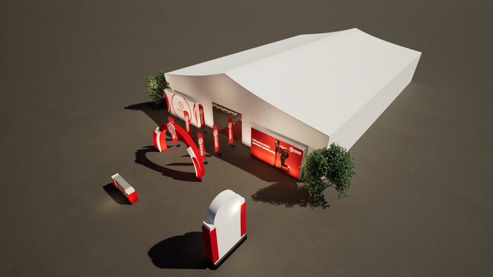 Covered tent exterior